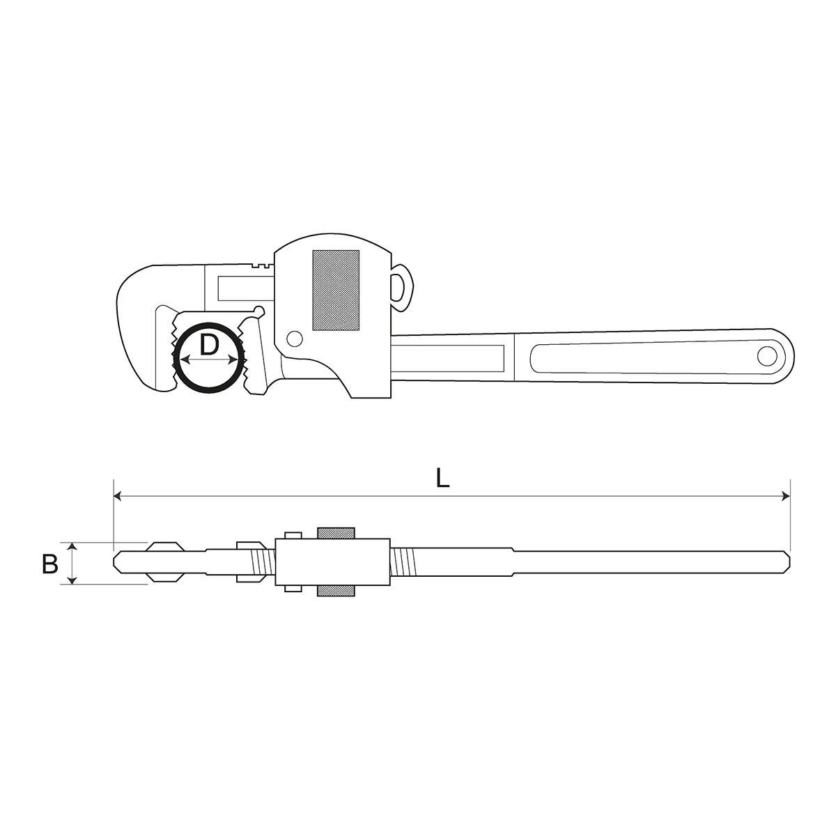 Bahco 361-12 Stillson Pipe Wrench 300mm/12", 44mm Jaw