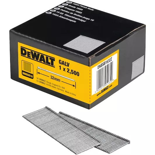 Dewalt DNBSB1632Z 16Ga Finish Nails 32mm 2500 Pack