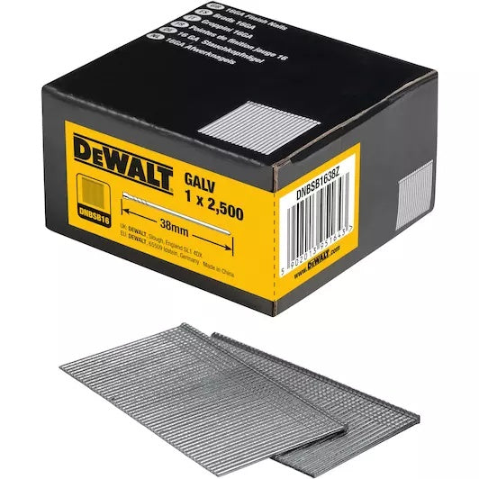 Dewalt DNBSB1638Z 16Ga Finish Nails 38mm 2500 Pack