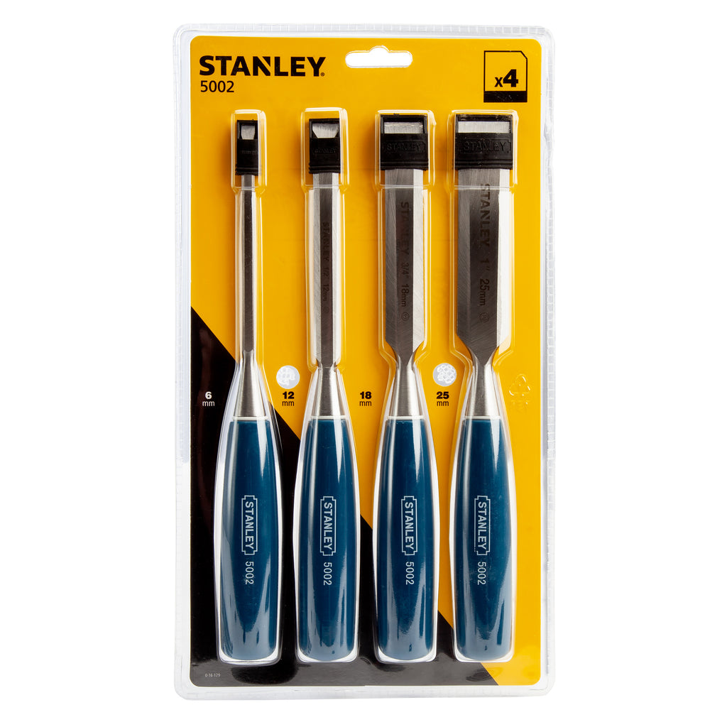 Stanley 0-16-129 5002 Bevel Edge Chisel Set of 4