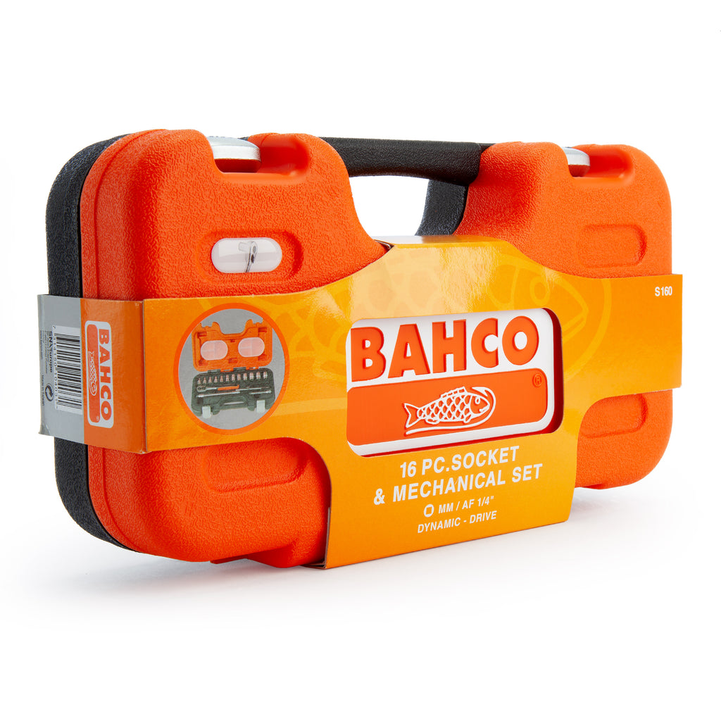 Bahco S160 Metric Socket Set and Ratchet 1/4" Square Drive (16 Piece)