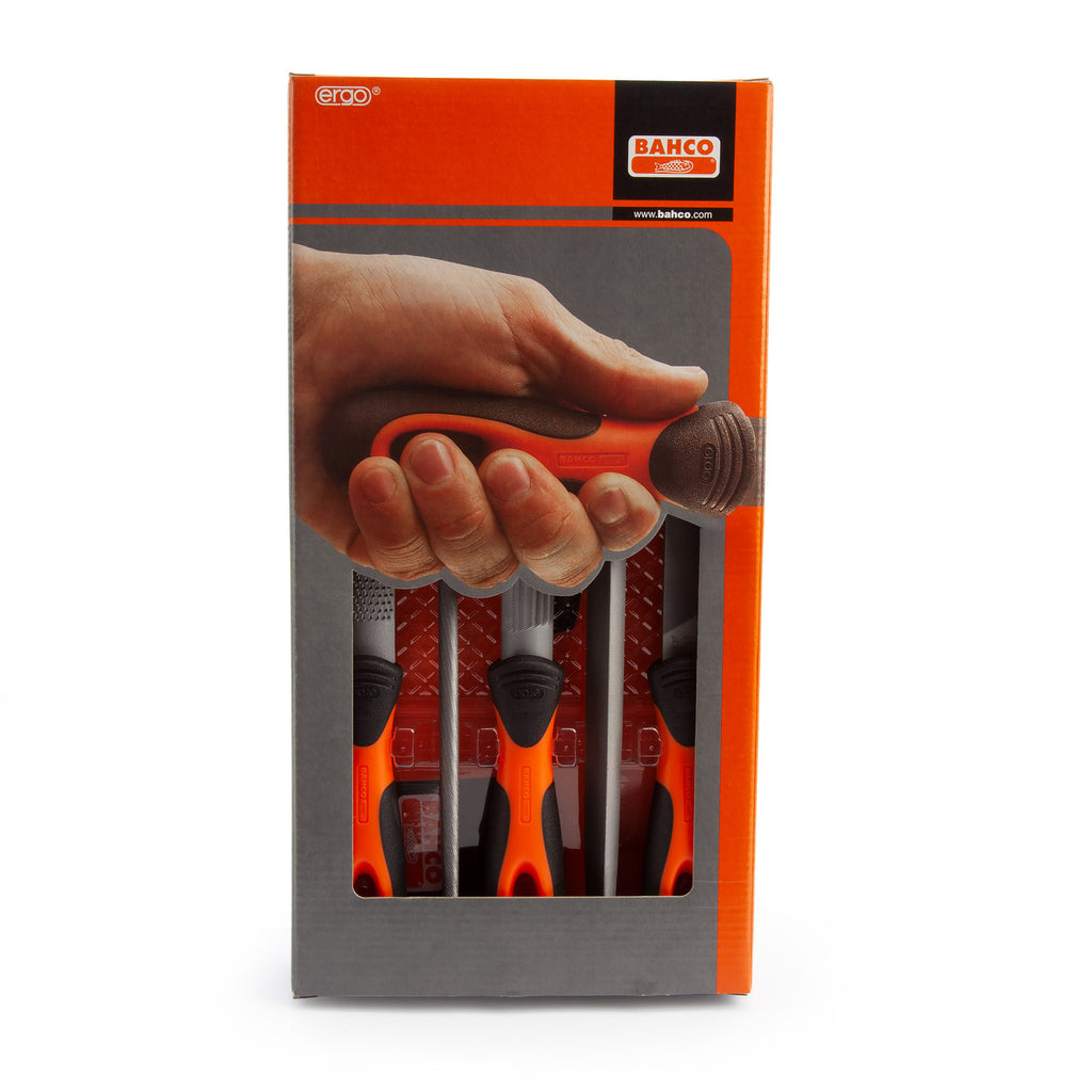 Bahco 1-477-08-2-2 ERGO Engineering Second Cut File Set 200mm (5 Piece)