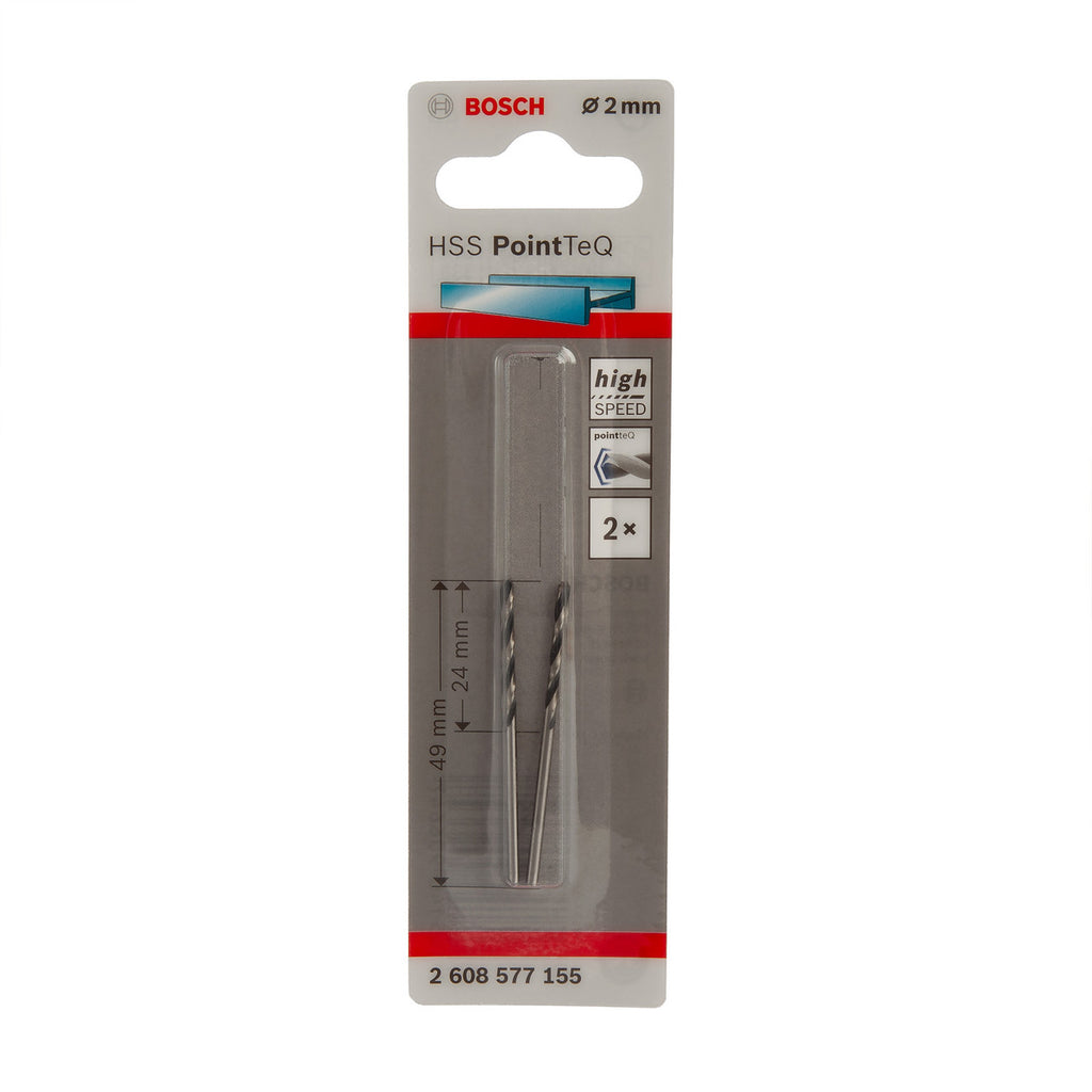 Bosch 2608577155 HSS Twist PointTeQ Drill Bit 2 x 24 x 49mm (Pack of 2)