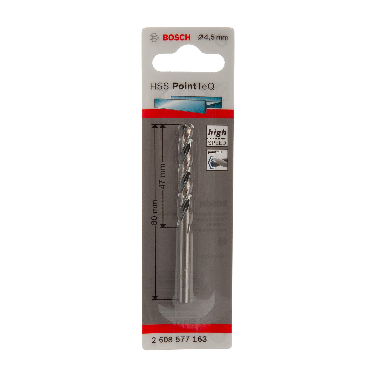 Bosch 2608577163 HSS Twist PointTeQ Drill Bit 4.5 x 47 x 80mm