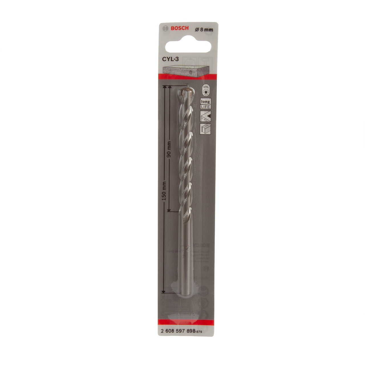 Bosch 2608597898 CYL-3 Concrete Drill Bit 8 x 90 x 150mm