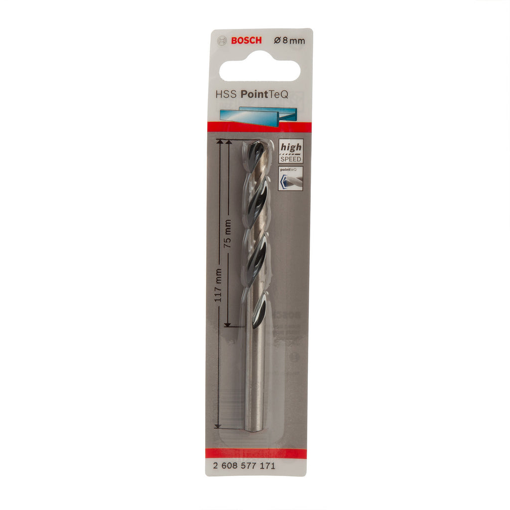 Bosch 2608577171 HSS Twist PointTeQ Drill Bit 8 x 75 x 117mm