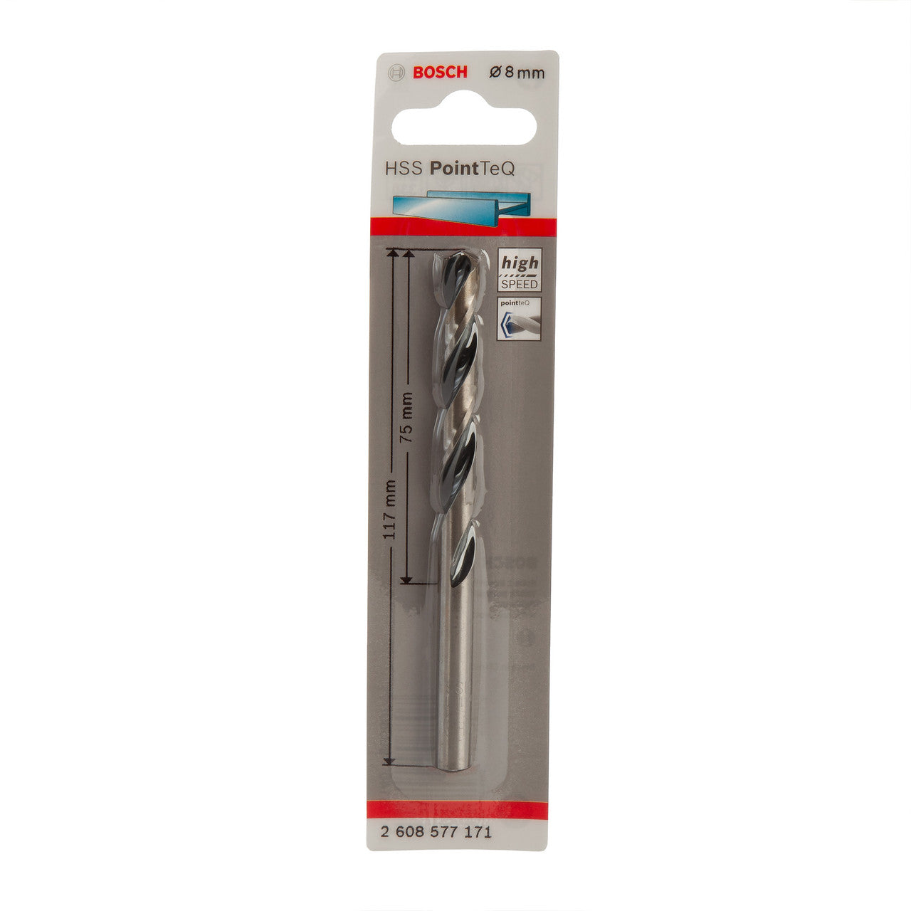 Bosch 2608577171 HSS Twist PointTeQ Drill Bit 8 x 75 x 117mm