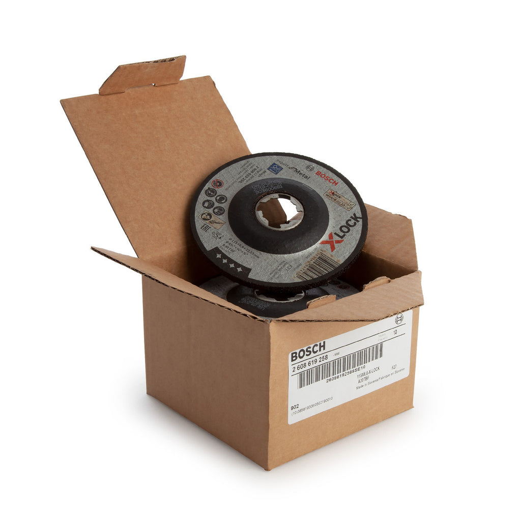Bosch 2608619258 X-LOCK Depressed Metal Cutting Disc 115 x 6mm (Pack of 10)