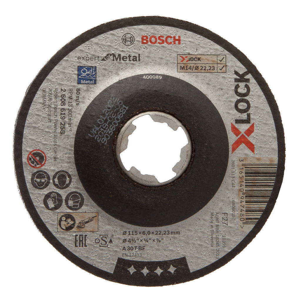 Bosch 2608619258 X-LOCK Depressed Metal Cutting Disc 115 x 6mm (Pack of 10)
