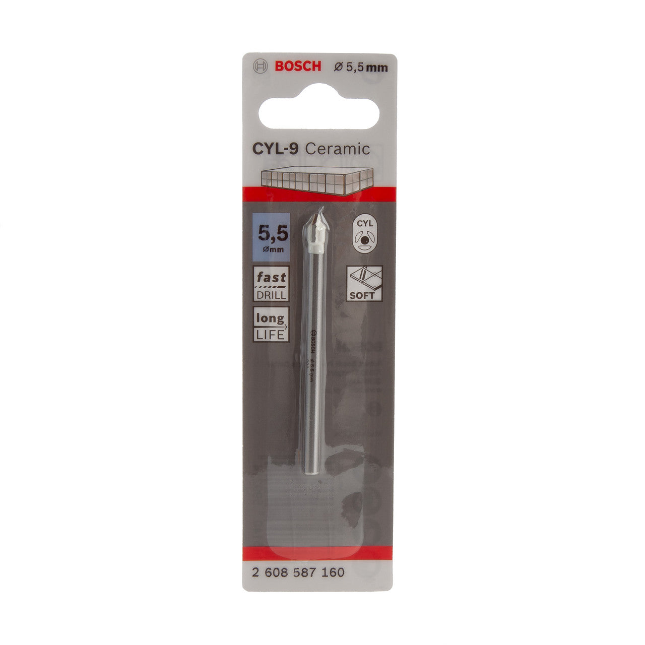 Bosch 2608587160 CYL-9 SoftCeramic Tile Drill Bit 5.5mm