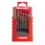 Dormer A002 HSS TiN Coated Tip Jobber Drill Bit Set 1-10mm (19 Piece)