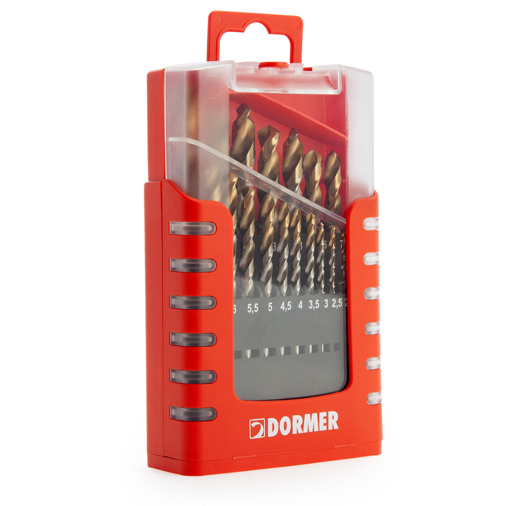 Dormer A002 HSS TiN Coated Tip Jobber Drill Bit Set 1-10mm (19 Piece)