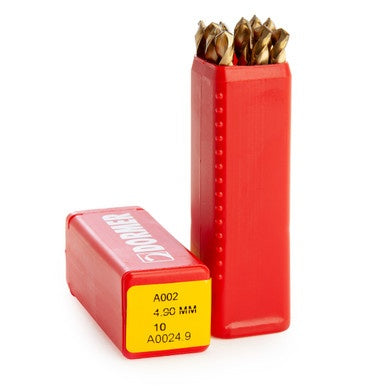 Dormer A002 HSS TiN Coated Tip Jobber Drill Bits 4.9mm (Box Of 10)