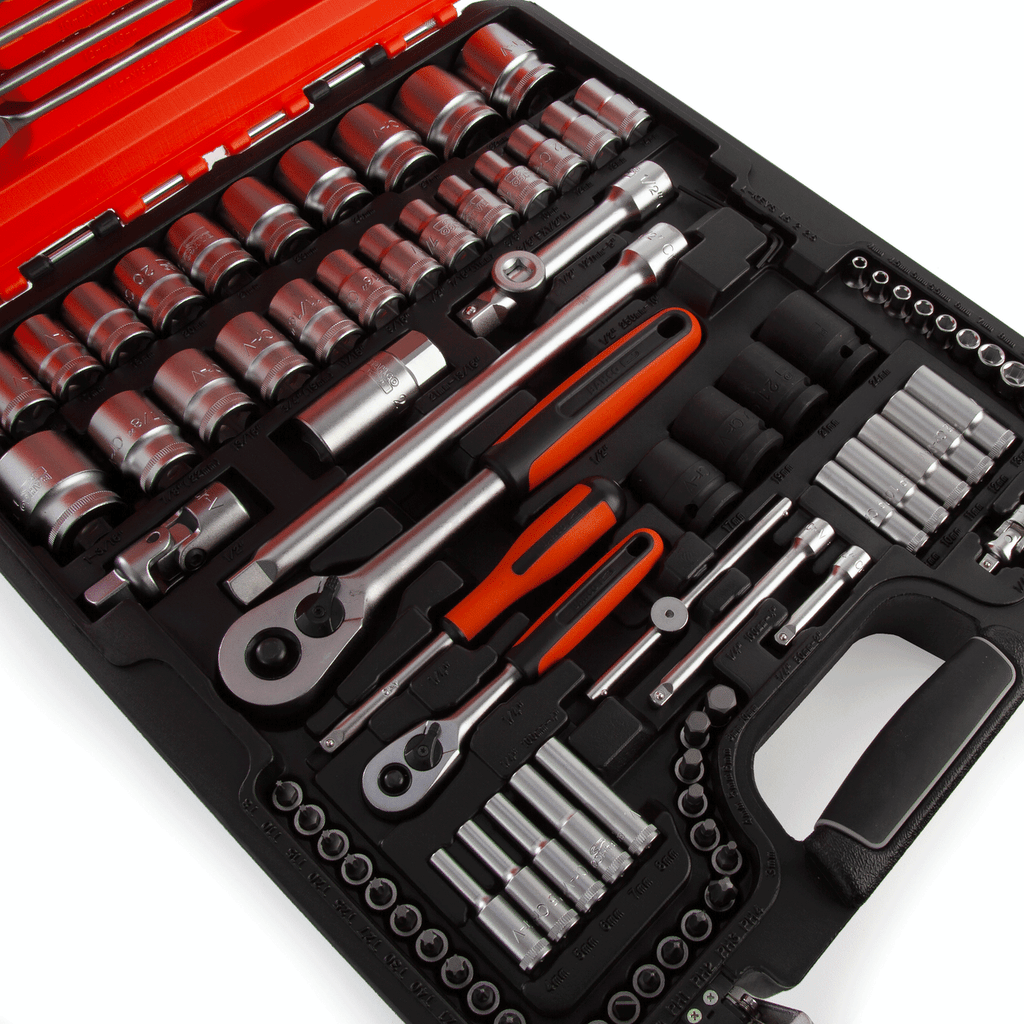 Bahco S106 1/4" & 1/2" Square Drive Socket & Combination Spanner Set (106 Piece)