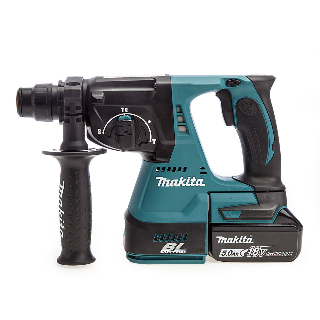Makita DHR242RTJ 18V Brushless 3-Mode SDS Plus Rotary Hammer Drill (2 x 5.0Ah Batteries)