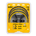 Dewalt DT1962 Construction Circular Saw Blades 216 x 30 mm 2 x 24T / 1 x 40T (3 Pack) 2