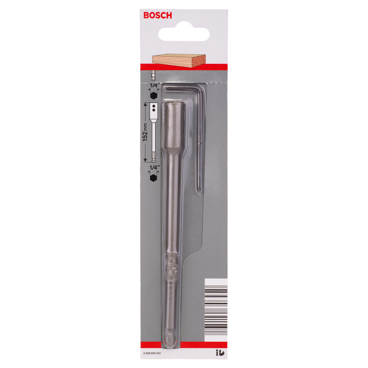 Bosch 2608595422 SelfCut Speed 1/4 Inch Hex Shank Extension 152mm 2