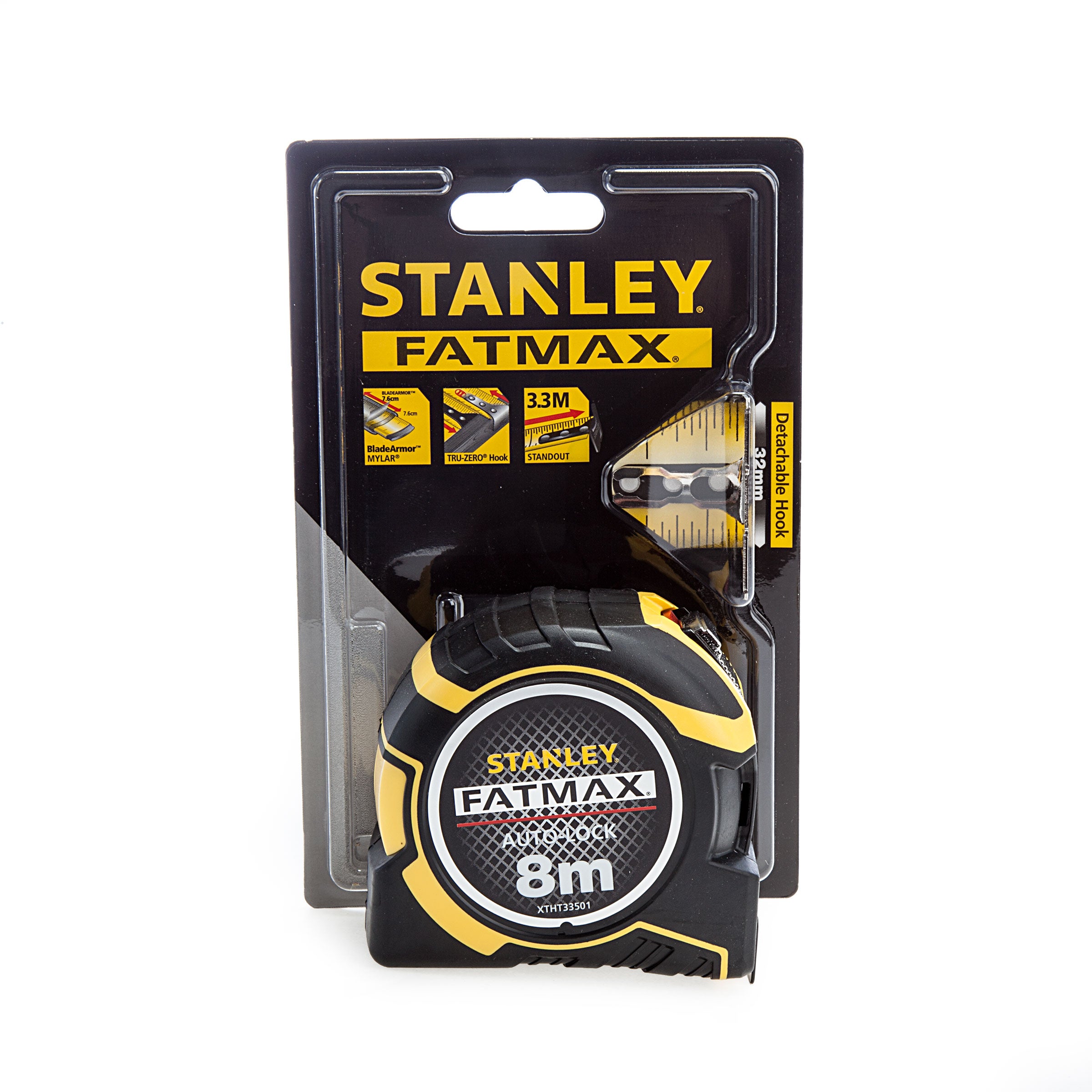 Stanley XTHT0-33501 FatMax Autolock Tape Measure with Blade Armor 8m