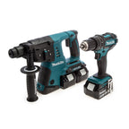 Makita DLX2137PTJ LXT 18V Combi Drill & SDS+ Rotary Hammer Twin Pack (4 x 5.0Ah Batteries)