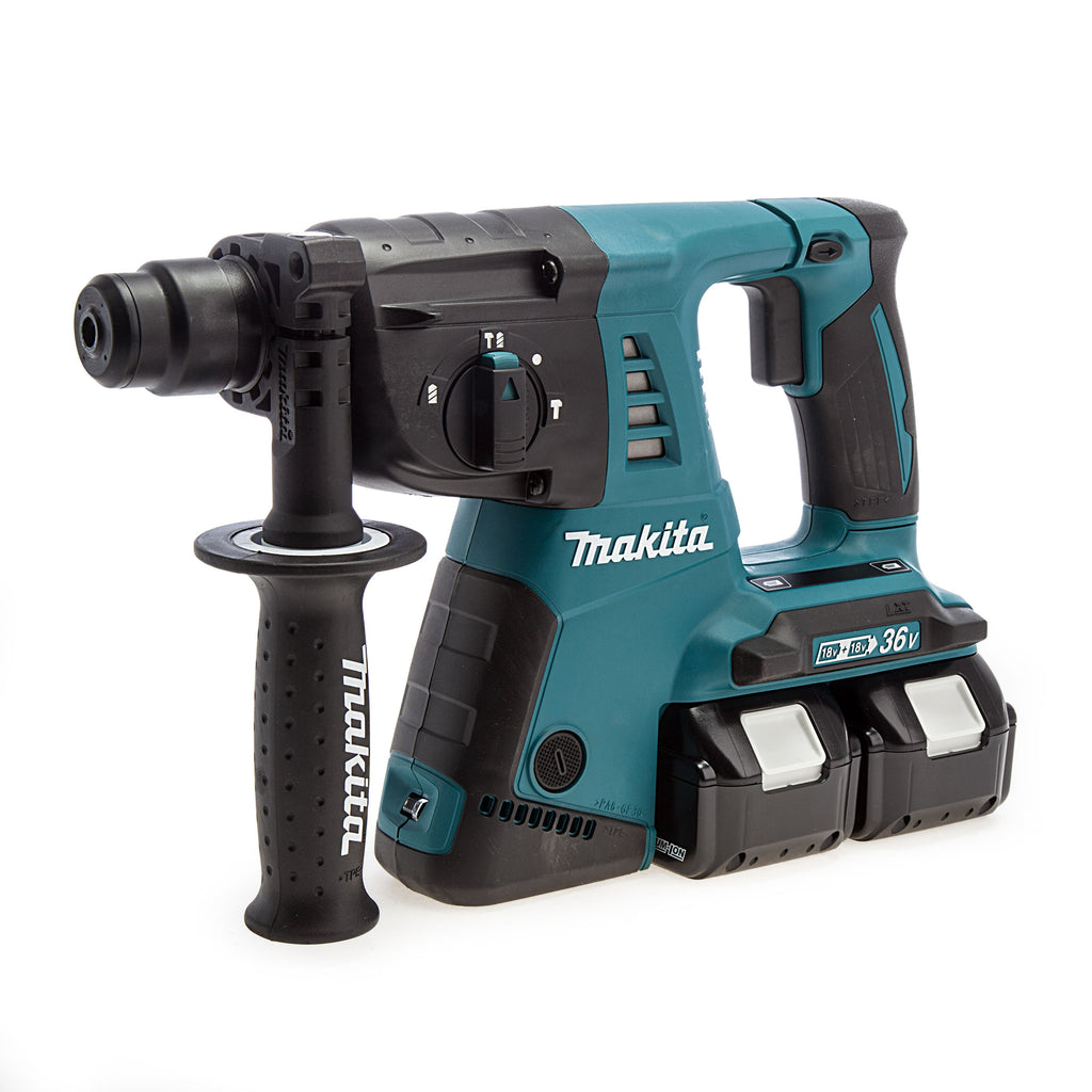 Makita DLX2137PTJ LXT 18V Combi Drill & SDS+ Rotary Hammer Twin Pack (4 x 5.0Ah Batteries)