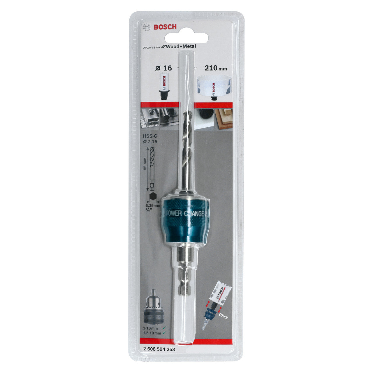 Bosch 2608594253 Power Change Adapter for Holesaws 16mm - 210mm 2