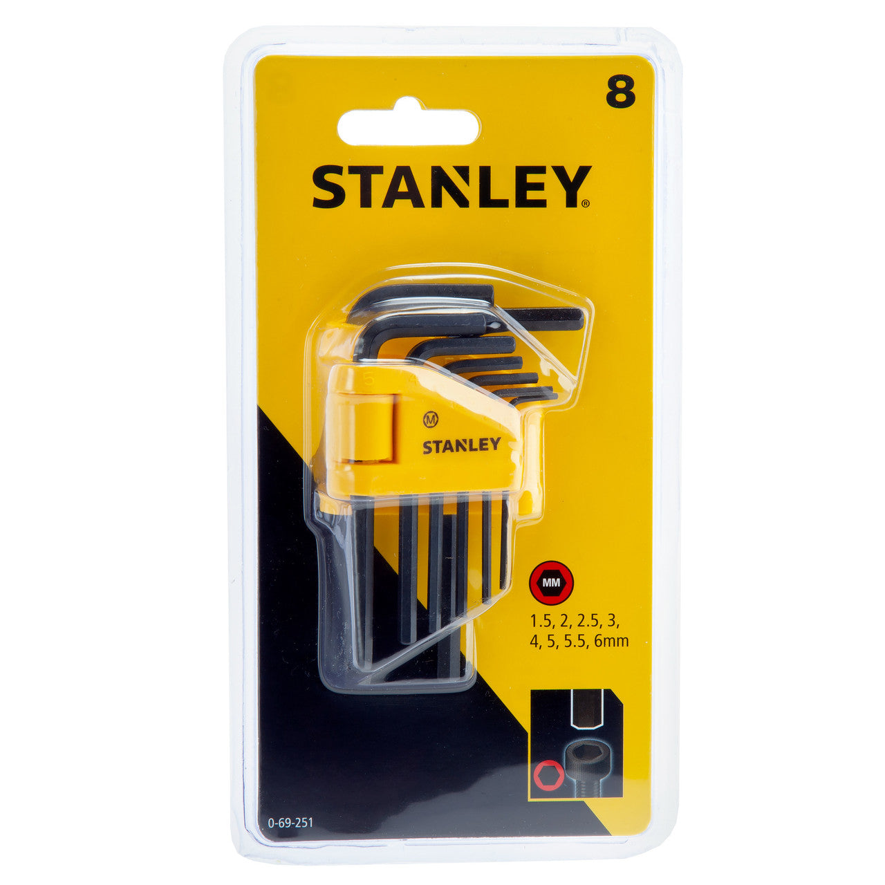Stanley 0-69-251 Metric Hex Key Set 8 Piece (1.5 - 6mm) 2
