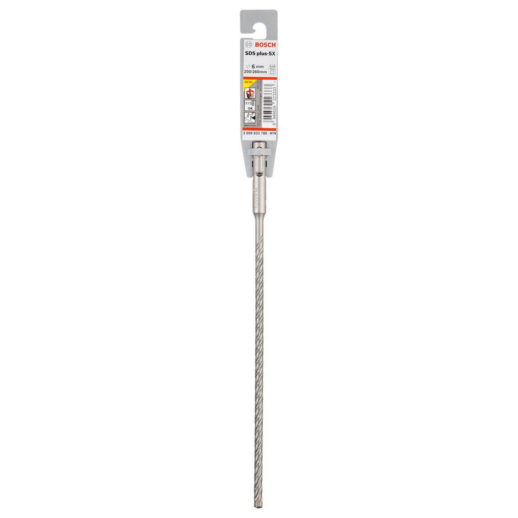 Bosch 2608833780 SDS+ 5X Hammer Drill Bit 6mm x 200mm x 260mm 2