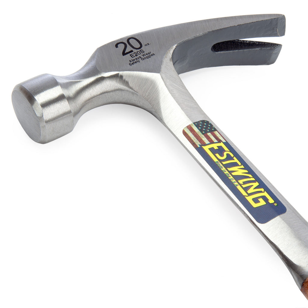 Estwing E20S Straight Claw Hammer with Leather Grip 20oz 2