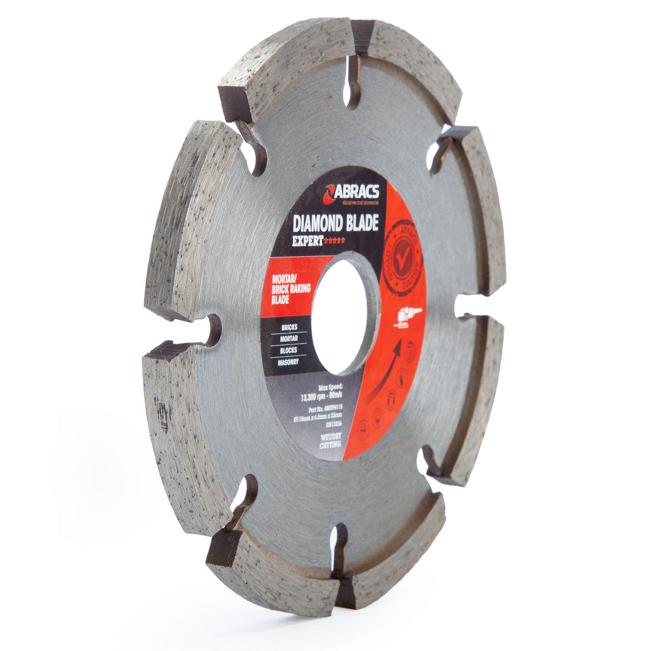 Abracs ABDBTPH115 Expert Mortar/Brick Raking Diamond Blade 115mm x 6.5mm x 22mm 3