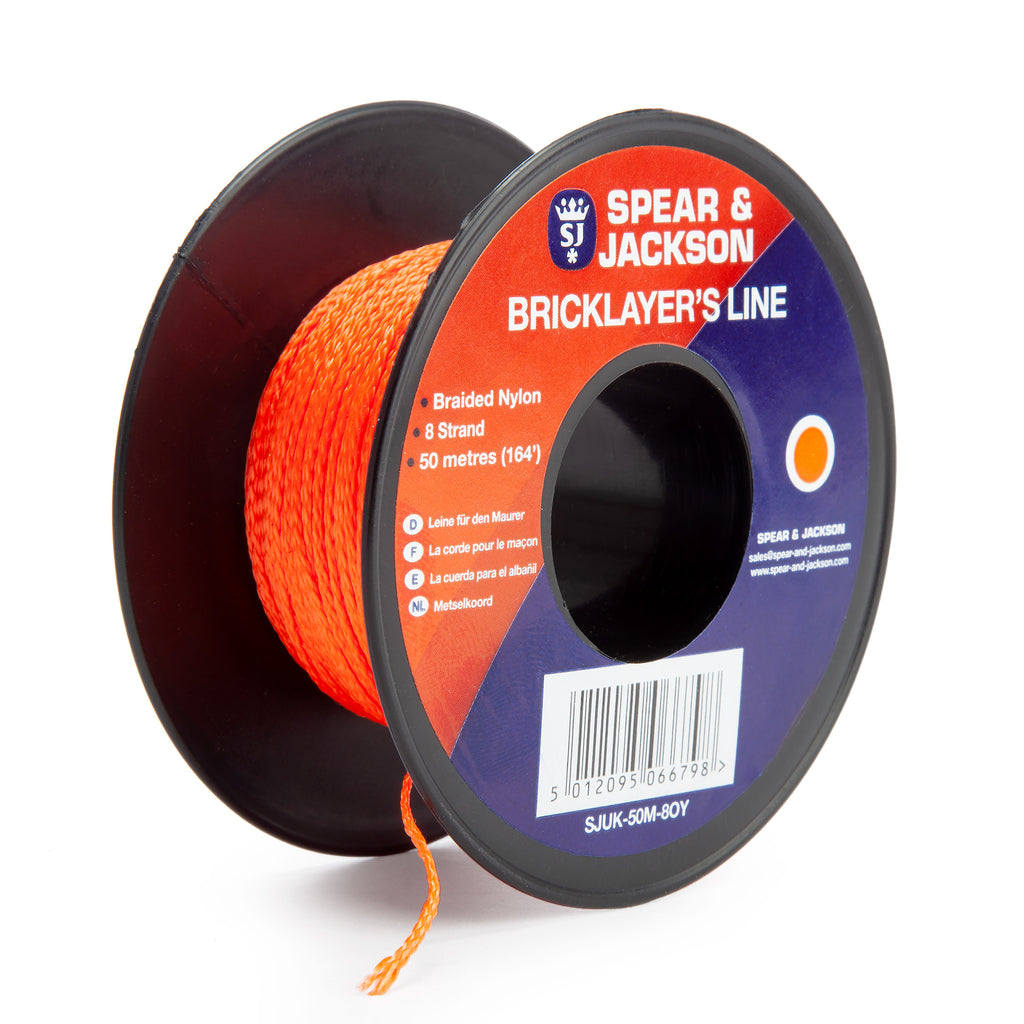 Spear & Jackson SJUK-50M-8OY Tyzack Orange/Yellow Brick Lines 164ft (Box of 12)