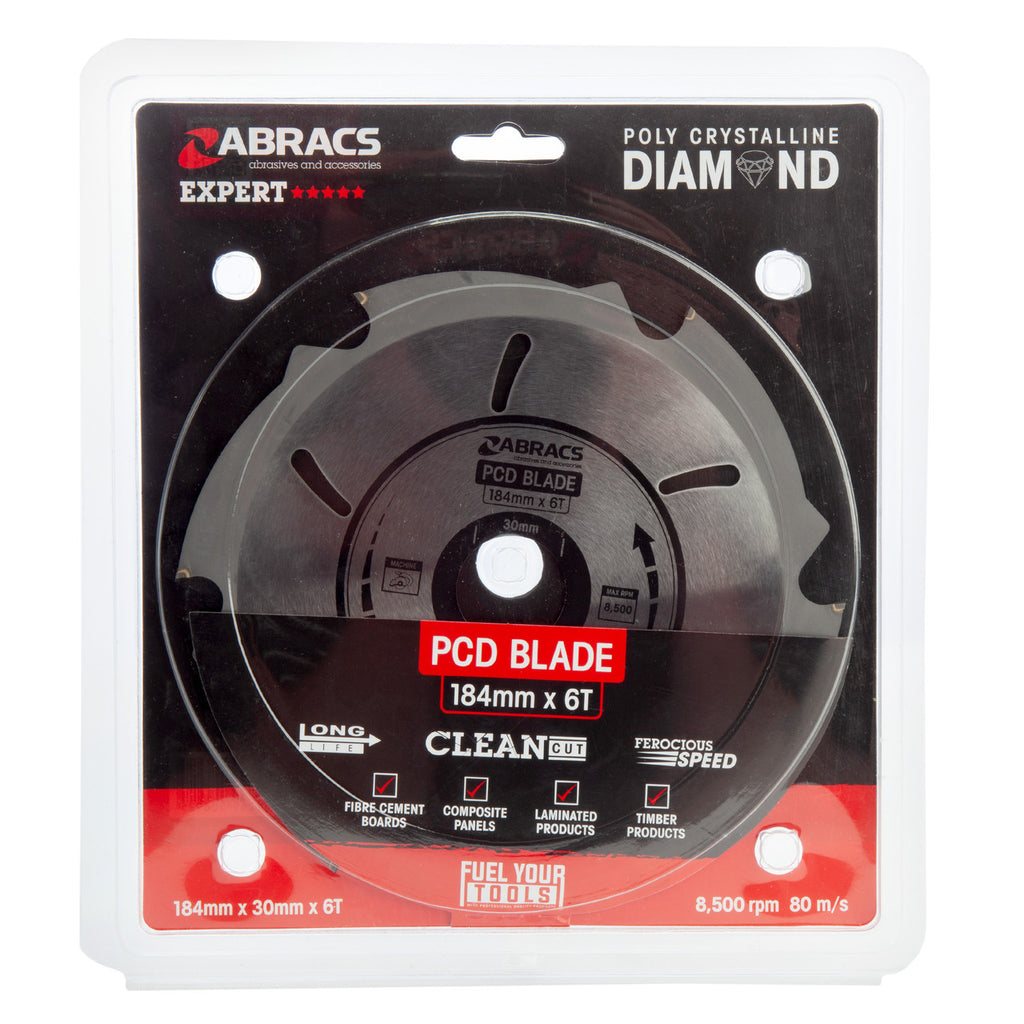 Abracs PCD1846 PDC Circular Saw Blade for Fibre Cement Board 184mm x 30mm x 6T 2