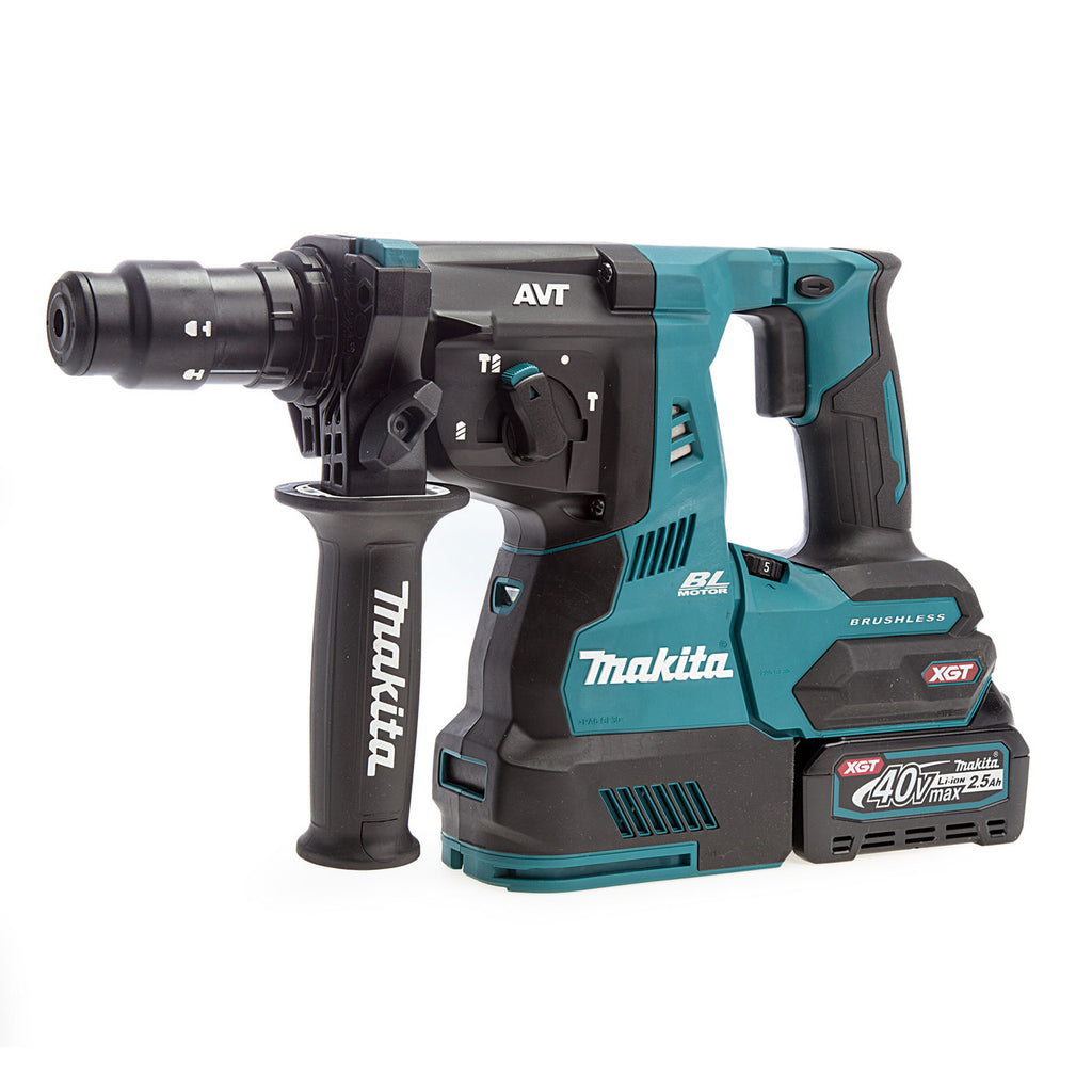 Makita HR004GD203 40Vmax XGT SDS Plus Rotary Hammer Drill with QCC (2 x 2.5Ah Batteries)