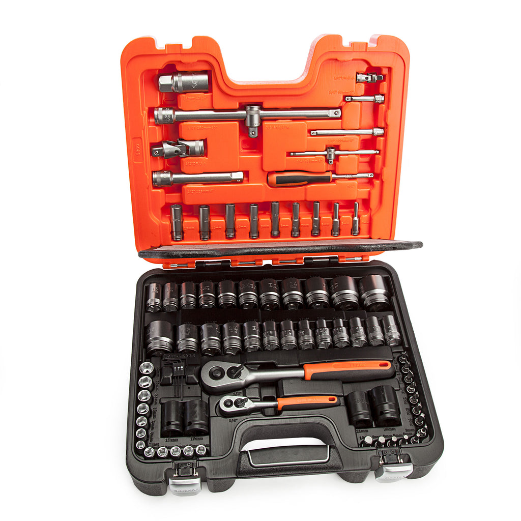 Bahco S800 1/4" & 1/2" Drive Metric and Imperial Socket Set (77 Piece)