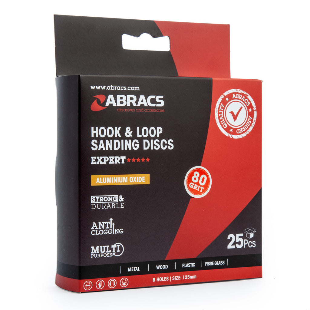 Abracs ABHL8125080 Sanding Discs 80 Grit 125mm (25 Pack) 2