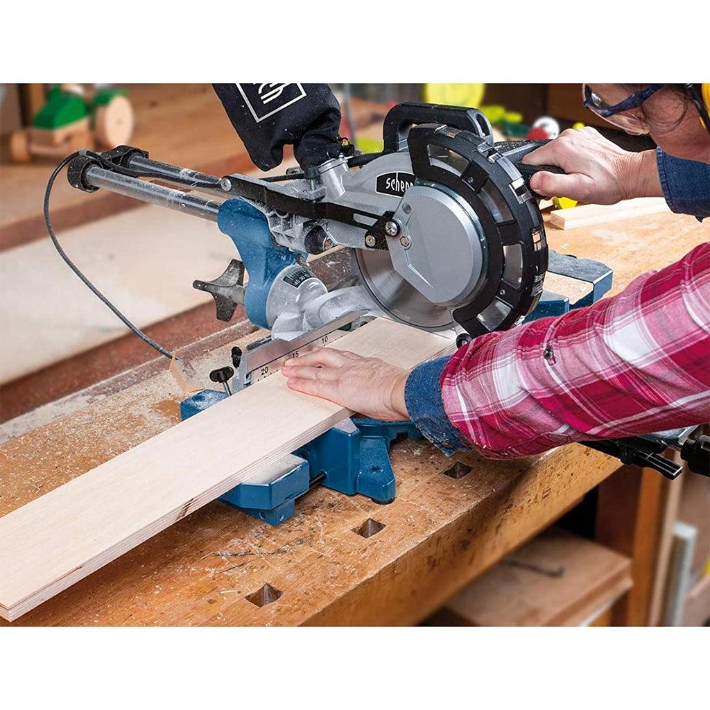 Scheppach HM216 216mm Sliding Compound Mitre Saw with 2 Blades (240V)