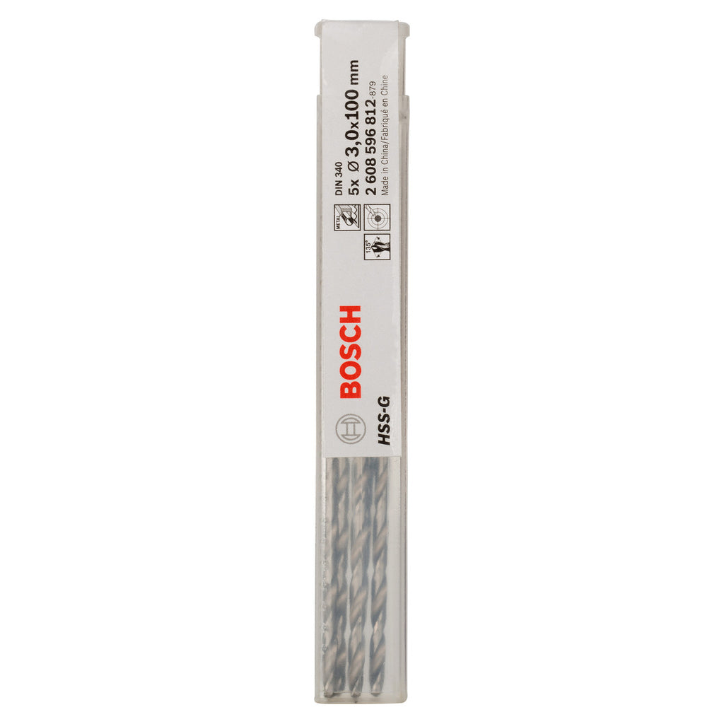 Bosch 2608596812 HSS-G Metal Drill Bits 3mm (Pack Of 5) 2