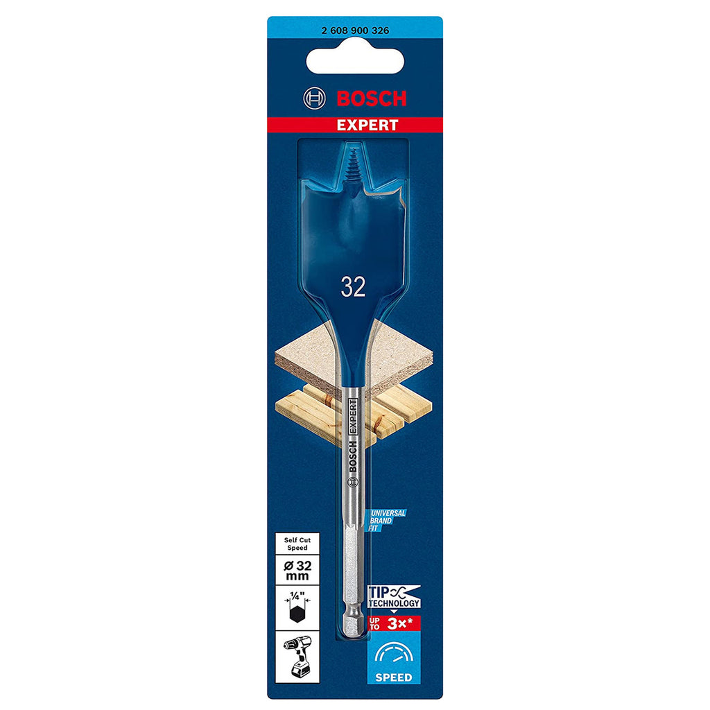 Bosch 2608900326 Expert SelfCut Speed Flat Bit with Hex Shank 32mm x 152mm 2