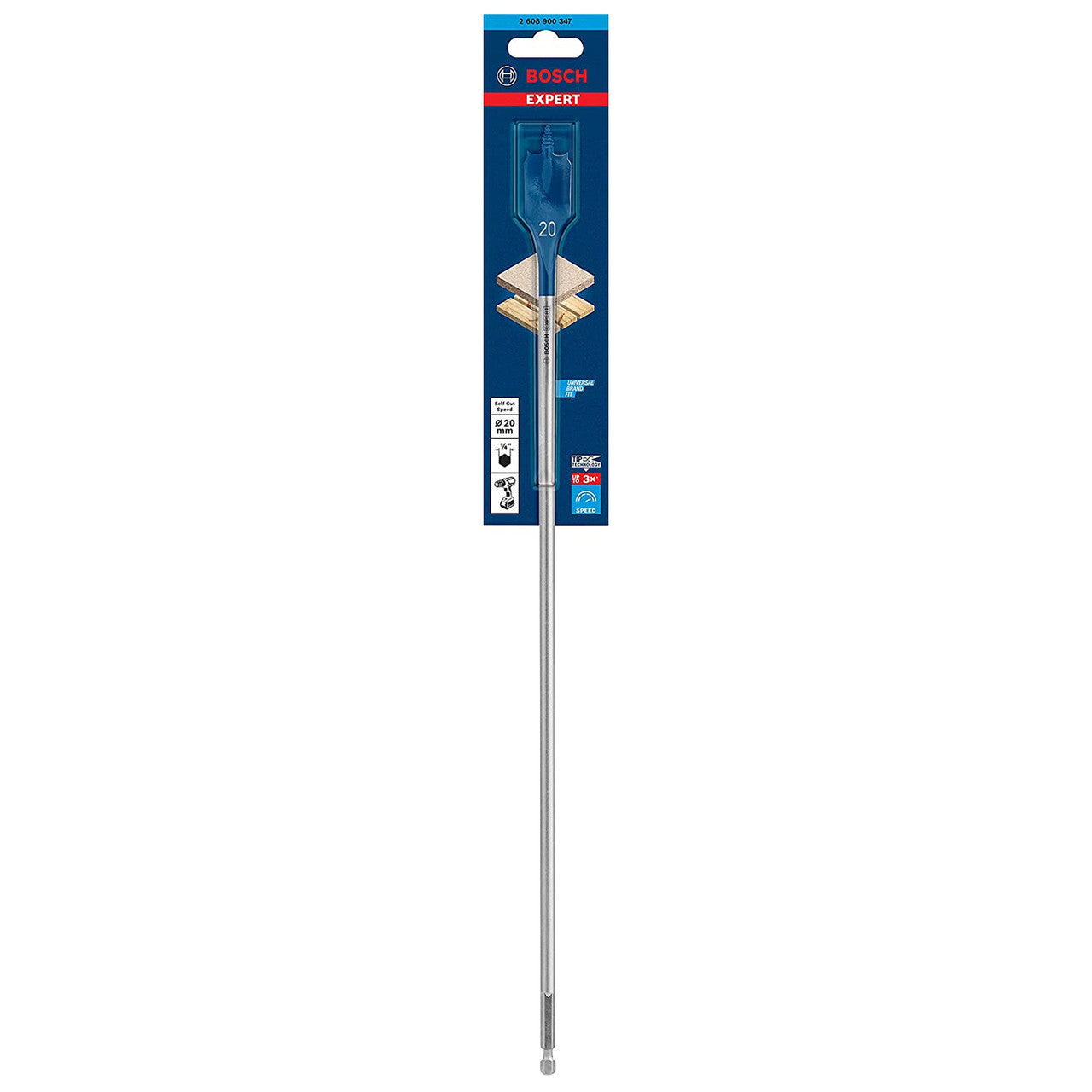Bosch 2608900347 Expert SelfCut Speed Flat Bit with Hex Shank 20mm x 400mm 2