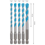 Bosch 2608900586 Expert HEX-9 MultiConstruction Drill Bit Set 5.5mm - 8mm (Pack Of 5) 3