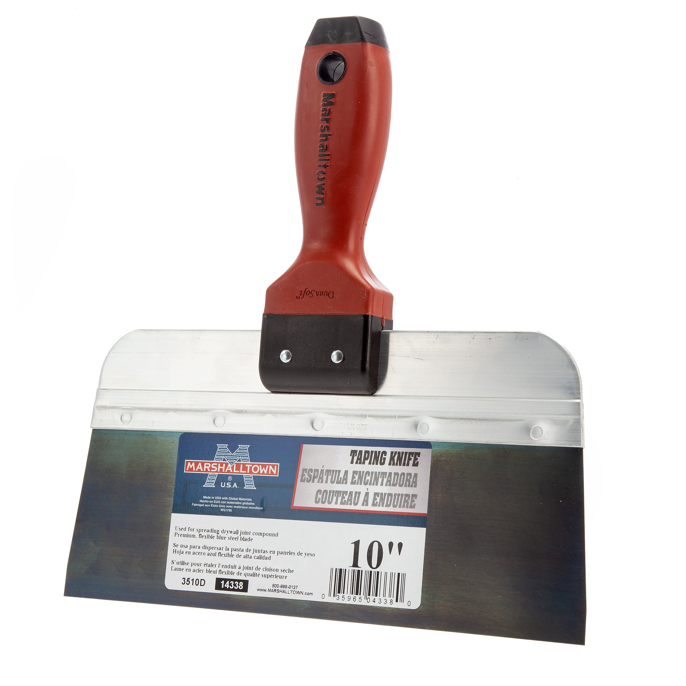 Marshalltown M3510D Blue Steel Taping Knife with Durasoft Handle 10 x 3"