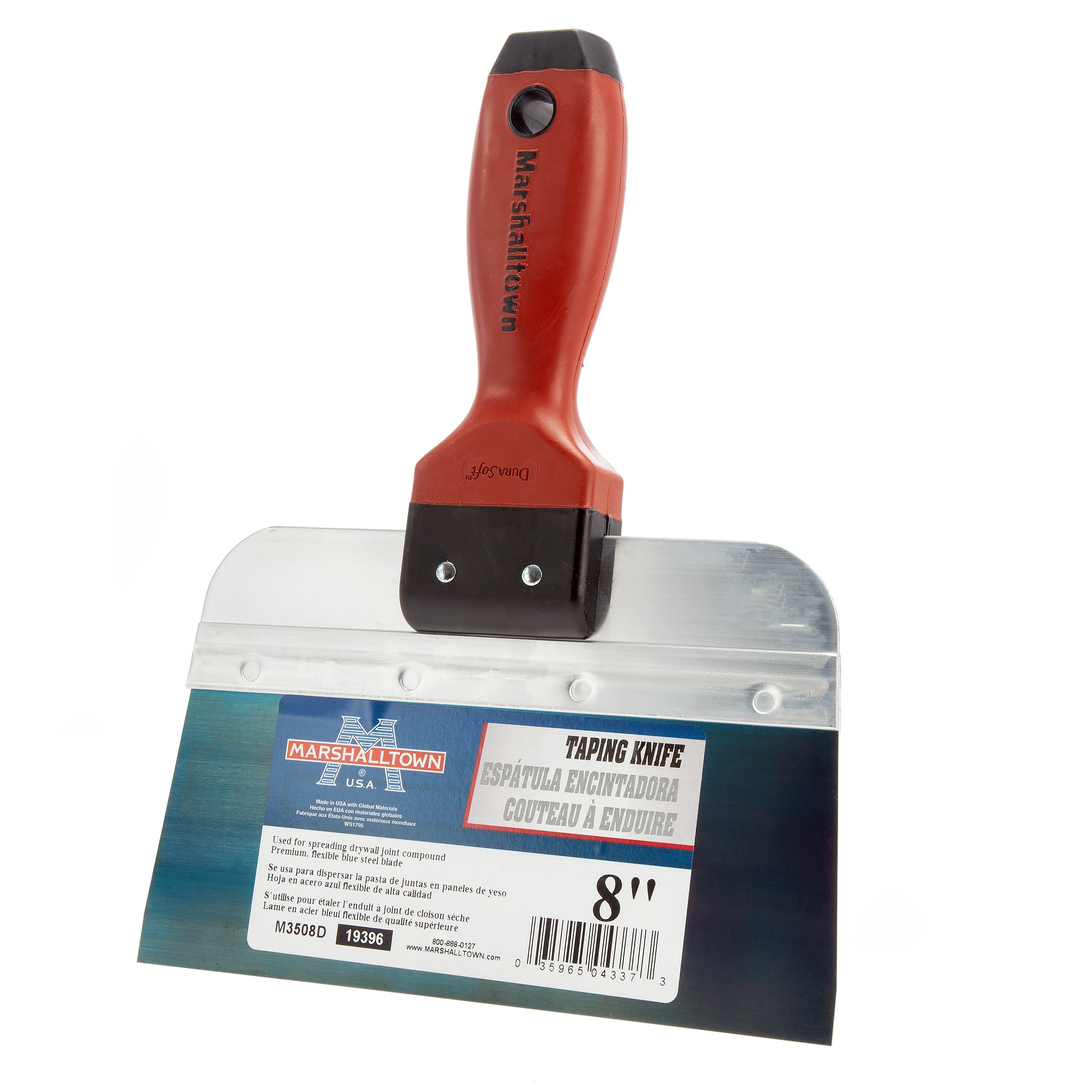 Marshalltown M3508D Blue Steel Taping Knife with Durasoft Handle 8 x 3"
