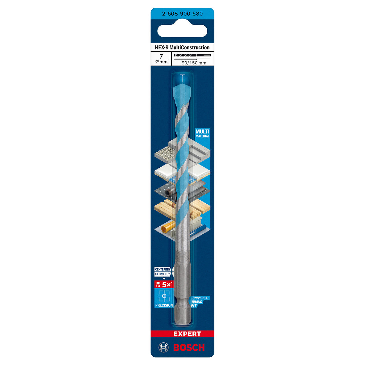 Bosch 2608900580 HEX-9 Multi Construction Drill Bit 7mm 2