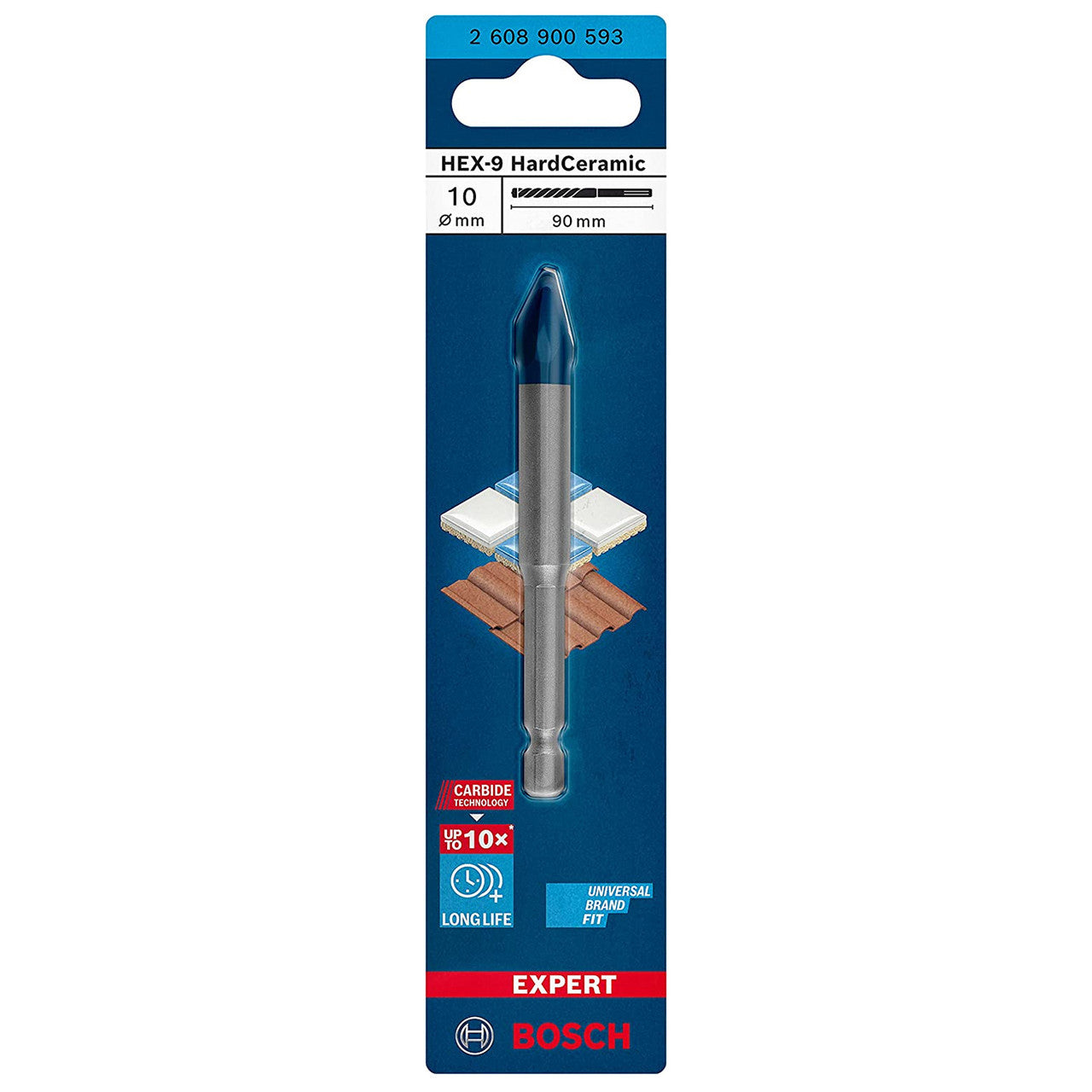 Bosch 2608900593 HEX-9 HardCeramic Drill Bit 10mm 2
