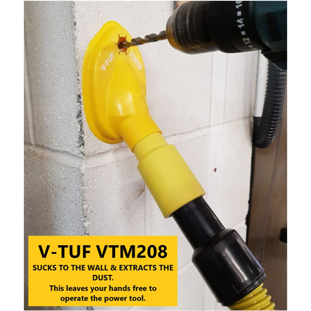 V-TUF VTM208 Drill Pod - 20mm Core Drill Shroud Tool for Dust Free Drilling 3