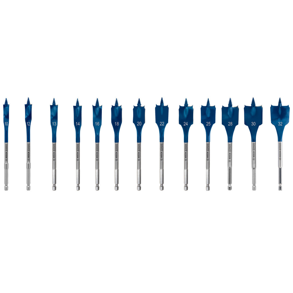 Bosch 2608900336 Expert SelfCut Speed Flat Bit Set with Hex Shank (13 Piece)