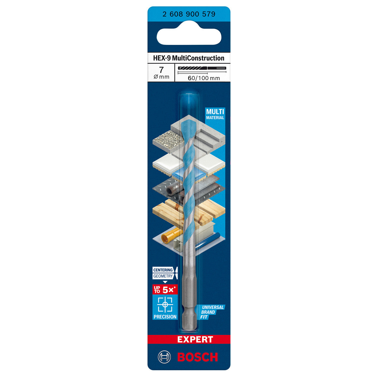 Bosch 2608900579 HEX-9 Multi Construction Drill Bit 7mm x 100mm 2