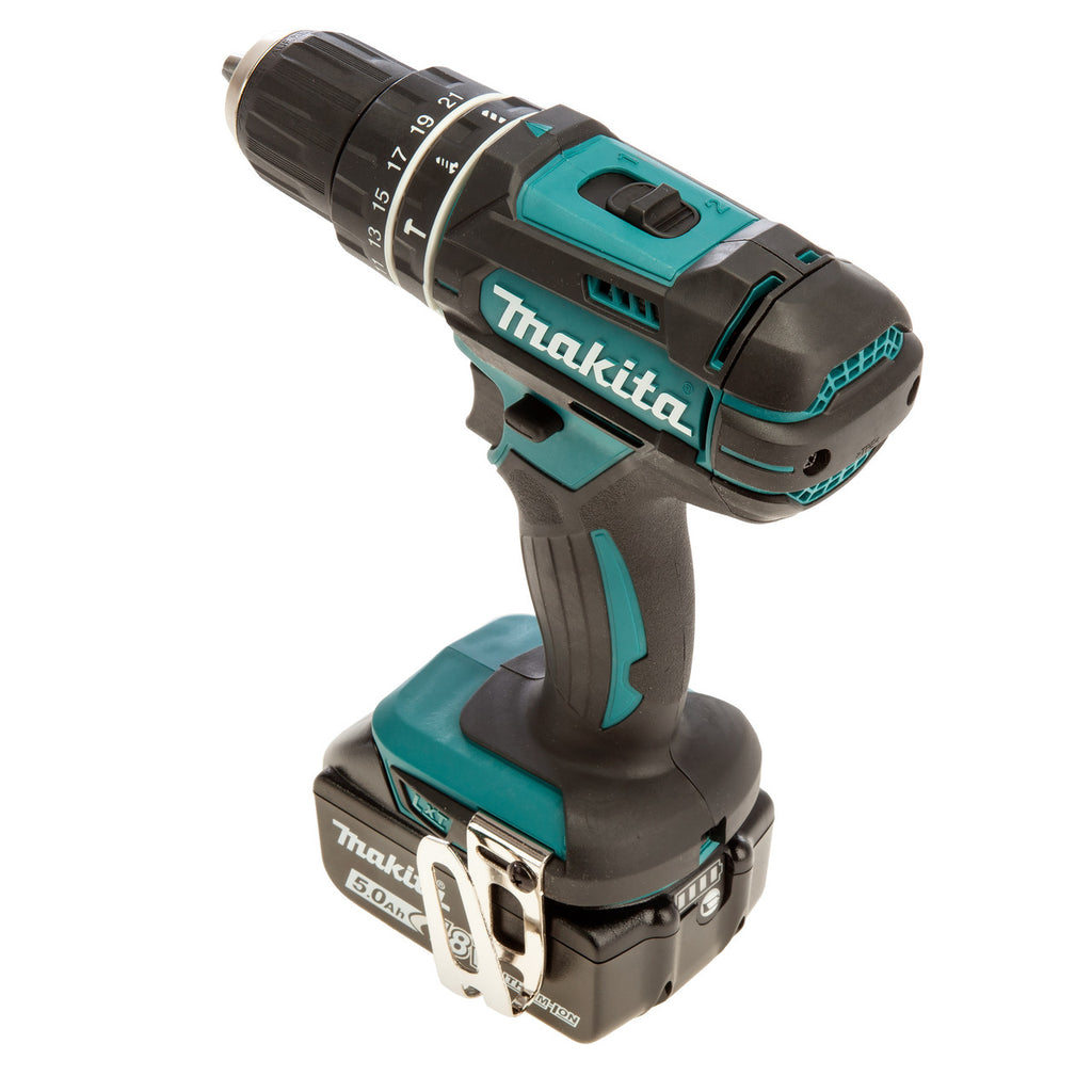 Makita DHP482RTJ 18V LXT Combi Drill (2 x 5.0Ah Batteries) in MakPac 3