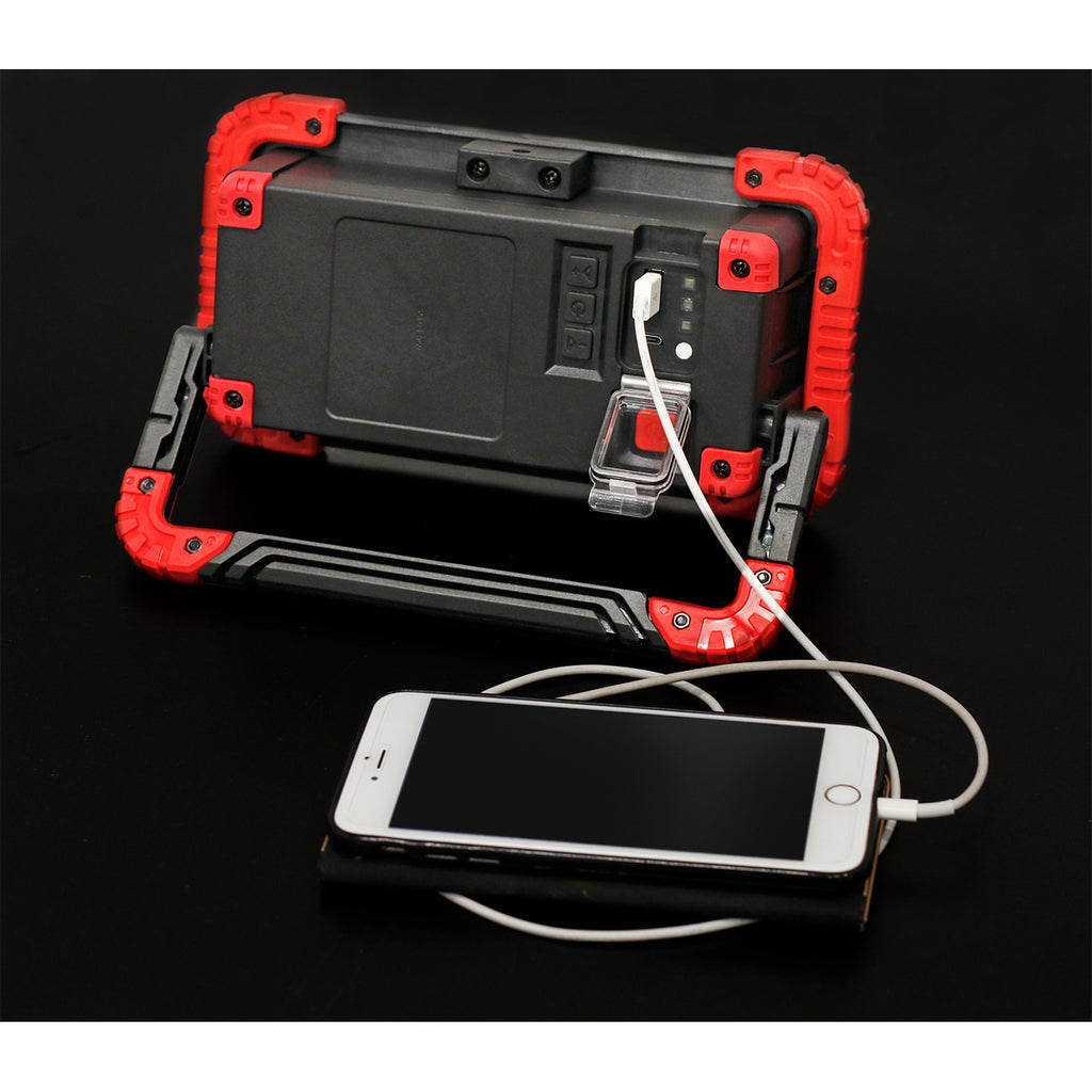 Sealey LED100WS 20W COB LED Rechargeable Floodlight with Wireless Speakers & Power Bank