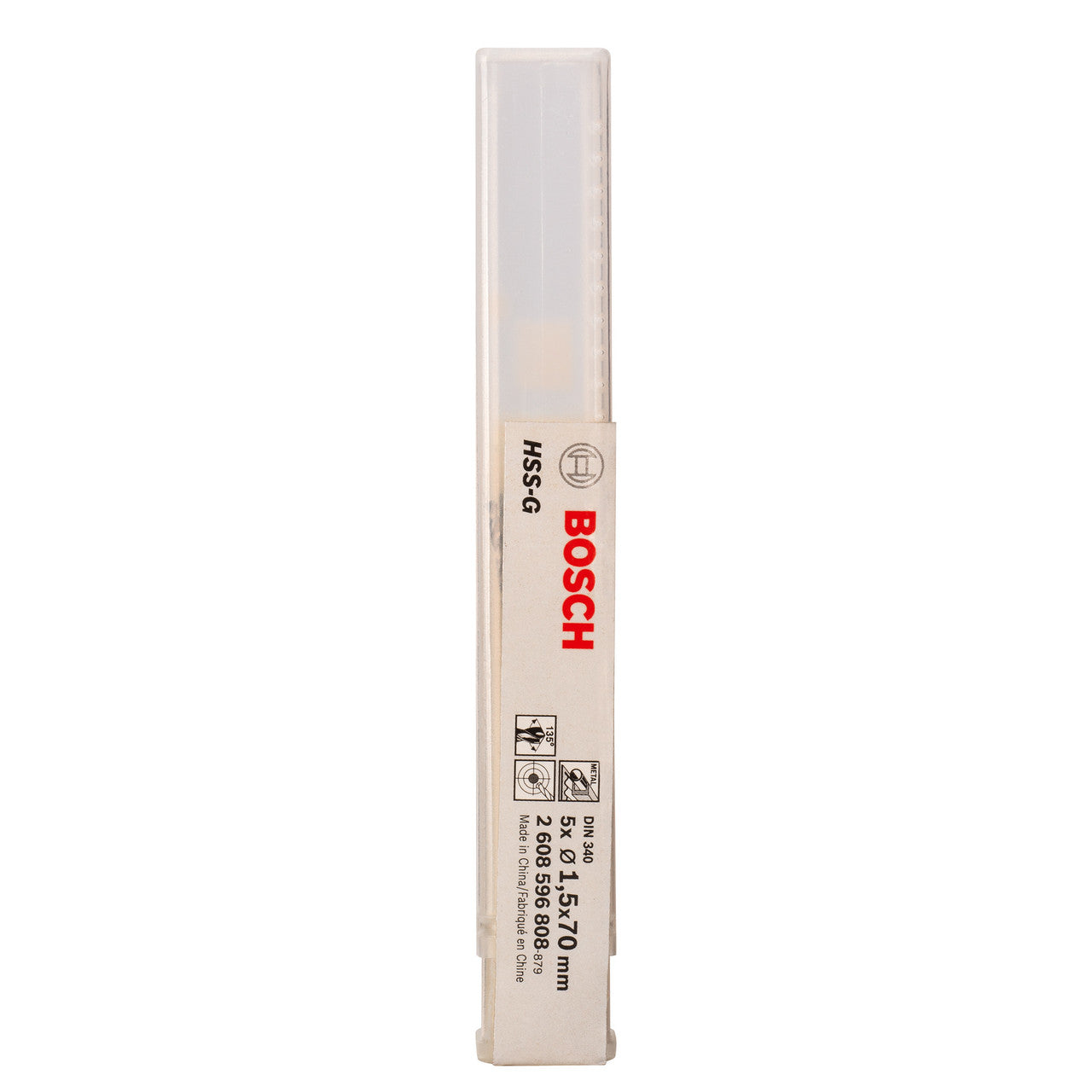 Bosch 2608596808 HSS-G Metal Drill Bits Long Series 1.5mm (Pack Of 5) 2