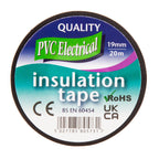 Ultratape 00351920BK PVC Electrical Insulation Tape Black 19mm x 20m 2